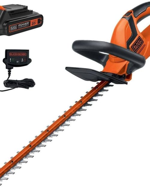 BLACK+DECKER 20V MAX Cordless Hedge Trimmer, Battery and Charger Included, 22 Inch Steel Blade Lightweight Bush Trimmer, Soft Grip, Less Vibration (LHT2220)