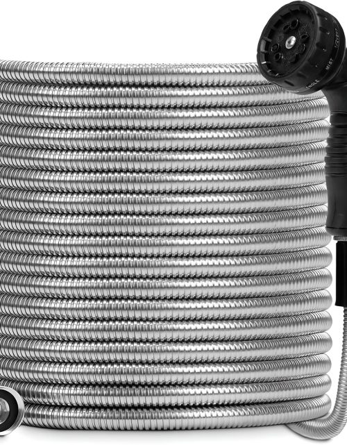 Garden Hose 50 FT, Non-Expanding, 10 Functional Nozzles, Garden Hose Anti-Kink, Heavy Duty Flexible Water Hose 50 ft Suitable for Outdoor, Yard, Lawn, Car Washing and Other Scenes.