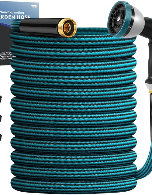 Garden Hose 50ft, Non-Expanding Water Hose Ultra Lightweight, Kink-Free, Sturdy, Flexible, Abrasion Resistant Hose for Yard, Lawn, Outdoor, Marine and Camper